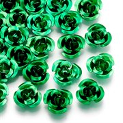 Aluminium perler. Rose. 7 mm. Grøn. 70 stk.